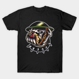 Army Bulldog Tattoo Design T-Shirt